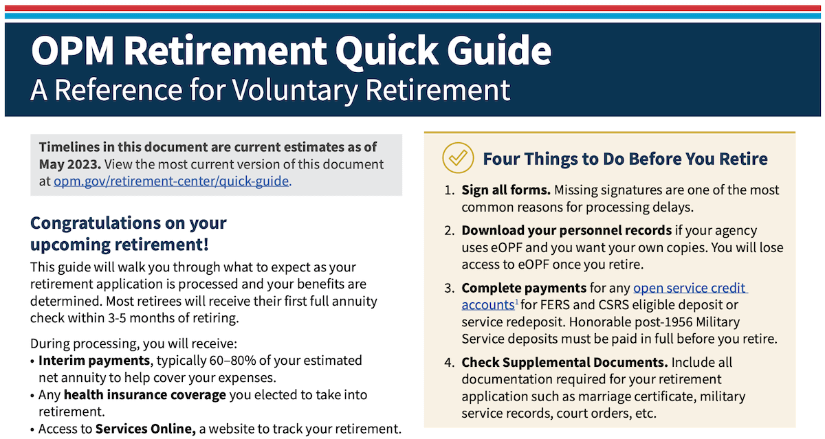 OPM Releases New Guide To Help Federal Employees Prepare For Retirement 